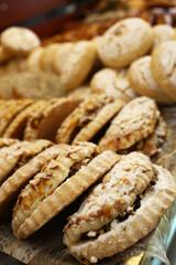 Apple cookies (Turkish name is Elmalı Kurabiye) at the bakery shop in Istanbul, Turkey.
