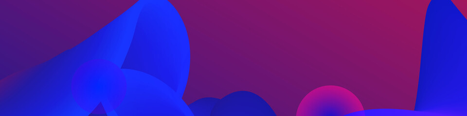 Abstract background using blue wave pattern with 3d effect and dark red gradient background, long landscape size.