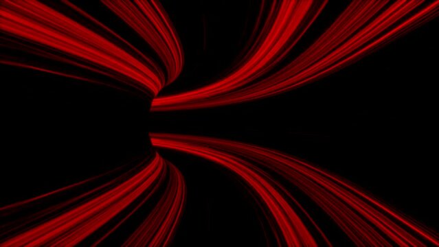Animation red  speed lines effect on black background.	
