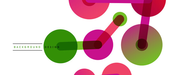 Line points connections geometric abstract background. Circles connected by lines. Trendy techno business template for wallpaper, banner, background or landing