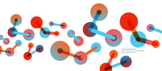 Abstract background. Round dots connected by lines. Trendy techno business template for wallpaper, banner, background or landing