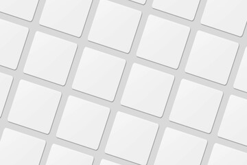 Blank square business card for mockup. 3D Render.