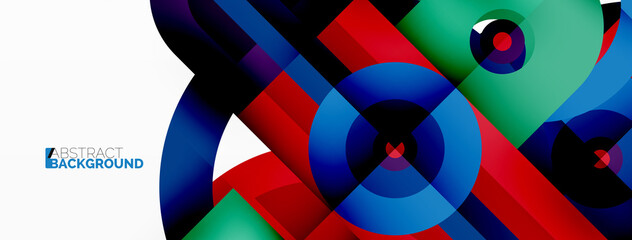 Obraz premium Creative geometric wallpaper. Minimal geometric background with round shapes. Trendy techno business template for wallpaper, banner, background or landing