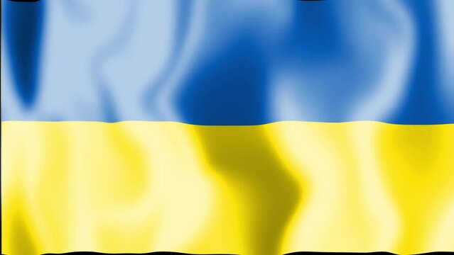 ウクライナの国旗が揺れている動画素材。