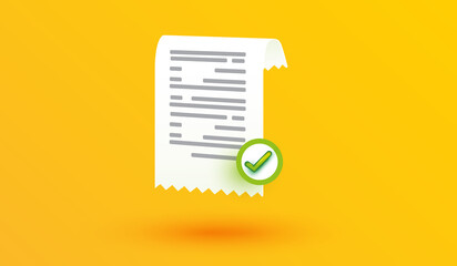 payment transaction success on yellow backround. Money approved online shopping sign or symbol design for mobile banking applications and website concept vector illustration style