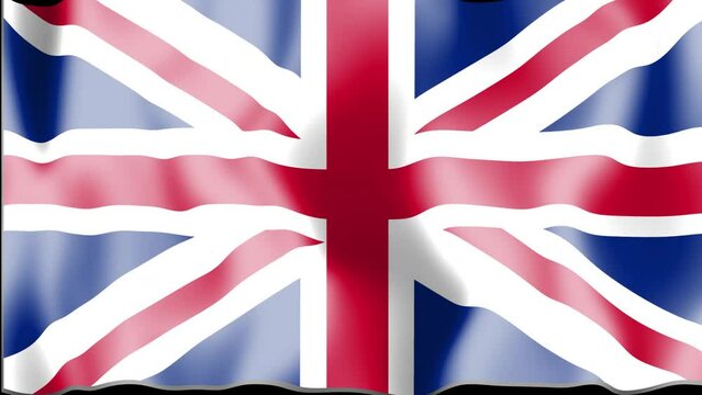 イギリスの国旗が揺れている動画素材。