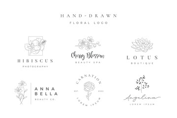 Minimalist handdrawn floral logo