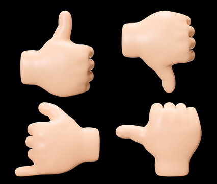 Thumb Up 3d Icon Set