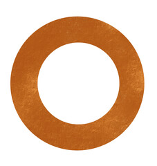 Orange Wheel ring donut circular geometric shape frame grung texture illustration