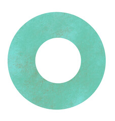 Green Wheel ring donut circular geometric shape frame grung texture illustration