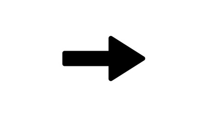 Animated black arrow from left to right on white background
