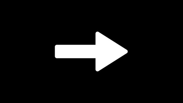 Animated white arrow from left to right on black background