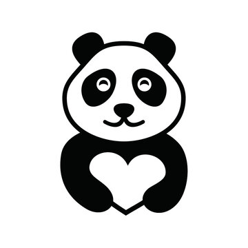 Cute panda logo is liked by many people. Love Panda vector template