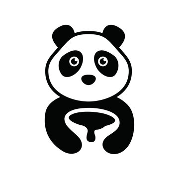 Cute panda logo. Panda vector template