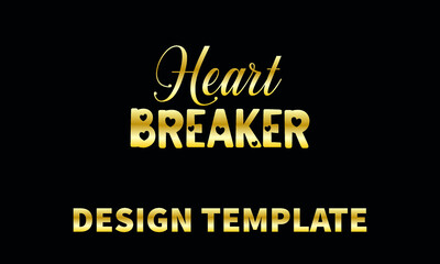 heart breaker  vector logo monogram template