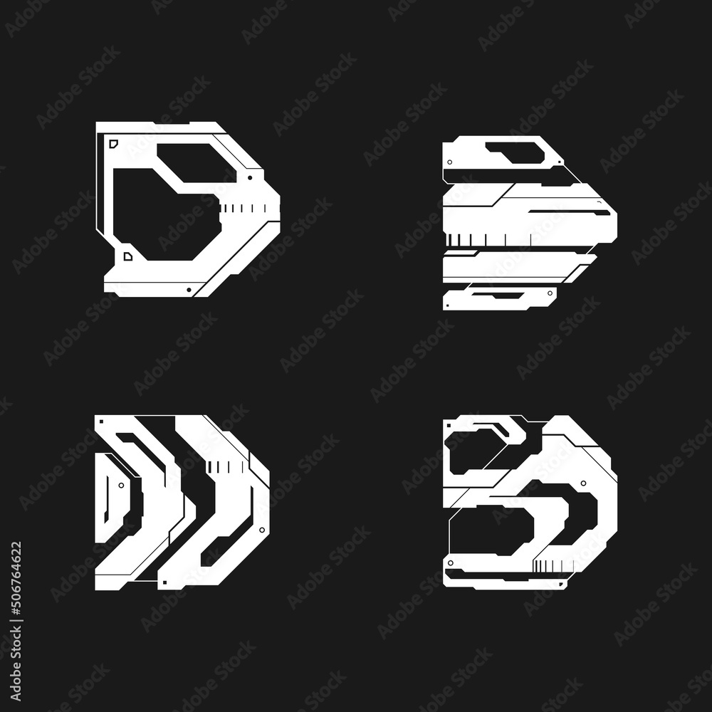 Poster cyberpunk futuristic arrows set. tech futuristic design elements set. cyber arrows, pointers, direct