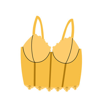 Women elegant lingerie.Yellow Bra.Modern colorful female underwear. 