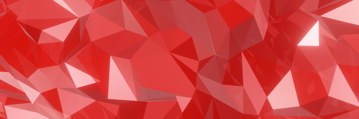 3D rendered abstract red crystals.
