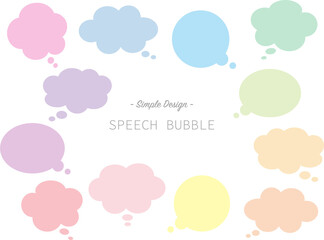 シンプルな想像セリフ吹き出しフレームセット