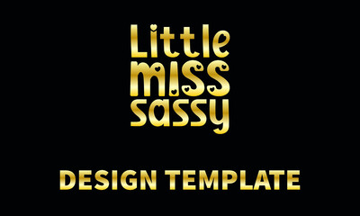 little miss sassy vector logo monogram template