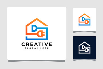 House Electric Plug Logo Template Design Inspiration