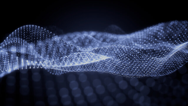 Network Cyber Security Concept. Blue, Futuristic Digital Style. 3D Render.