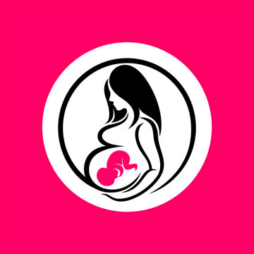 pregnant logo with fetus concept