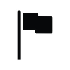 Obraz premium Flag icon. Simple solid style. Flat shape symbol sign. Glyph vector illustration design for application and web interface. Black silhouette isolated on white background. EPS 10.