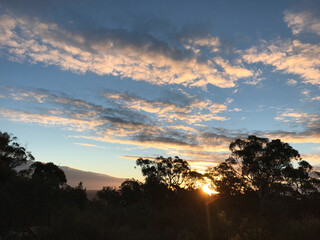 sunset in the mountains