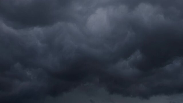 Heavy dark storm rain clouds animation for weather forecast - loop video