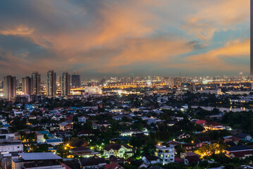 Beautiful city view lights in Bangkok