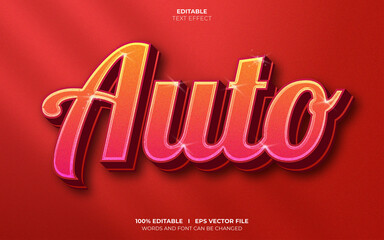 Red Auto 3D editable text effect premium free download