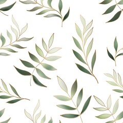 Elegant olive green bouquet seamless pattern. Luxury tropical vector background