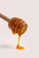 Close up texture of honey dripping.