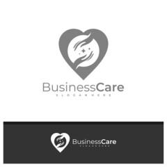 Love Care logo design vector, Creative Hand logo concepts template illustration.