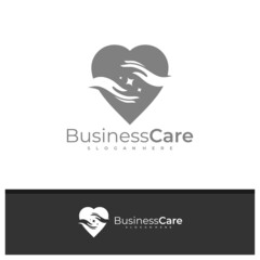 Love Care logo design vector, Creative Hand logo concepts template illustration.