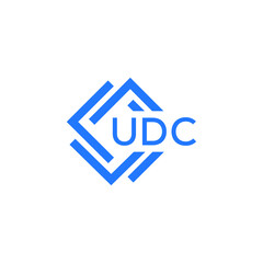 Fototapeta premium UDC technology letter logo design on white background. UDC creative initials technology letter logo concept. UDC technology letter design.