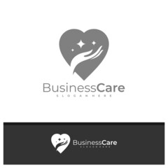 Love Care logo design vector, Creative Hand logo concepts template illustration.
