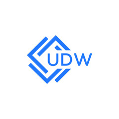 UDW technology letter logo design on white  background. UDW creative initials technology letter logo concept. UDW technology letter design.
