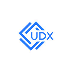 UDX technology letter logo design on white  background. UDX creative initials technology letter logo concept. UDX technology letter design.
