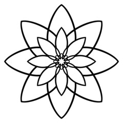 Mandala element ornamental artblack and white flower