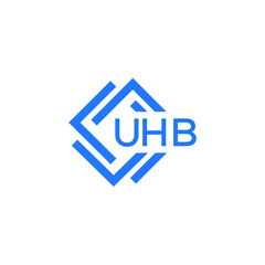 UHB technology letter logo design on white   background. UHB creative initials technology letter logo concept. UHB technology letter design.
