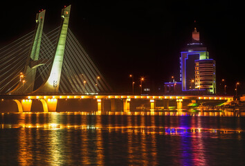 Tianhu Bridge Fuxin Liaoning China Night Reflections