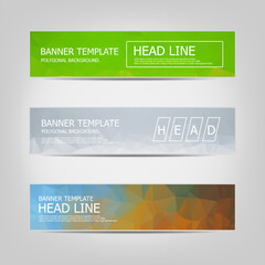  polygonal banners background.
