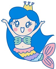 blue hair priencess mermaid 