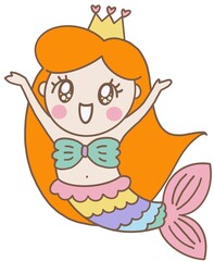 orange hair priencess mermaid 