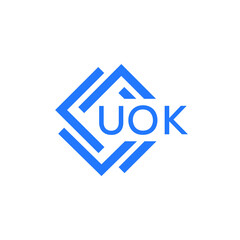 UOK technology letter logo design on white  background. UOK creative initials technology letter logo concept. UOK technology letter design.
