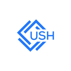 USH technology letter logo design on white  background. USH creative initials technology letter logo concept. USH technology letter design.

