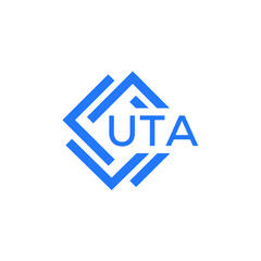 UTA technology letter logo design on white  background. UTA creative initials technology letter logo concept. UTA technology letter design.
