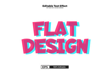 Flat Design editable text effect in modern trend style